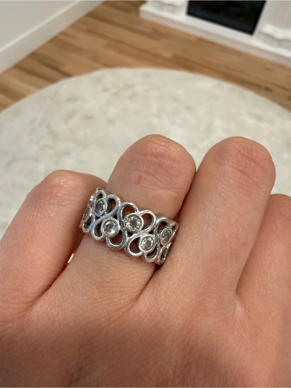 925 Silver And Cubic Zirconia Heart Ring